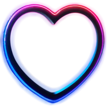 a heart shaped neon sign on a white background