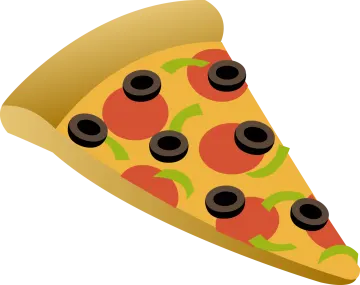 a slice of pizza with olives on it