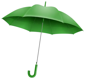 a green umbrella on a white background