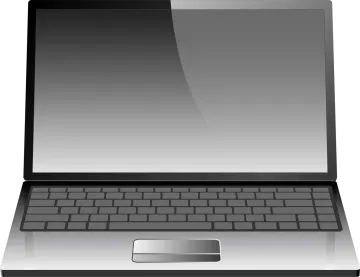 a laptop computer with a blank screen