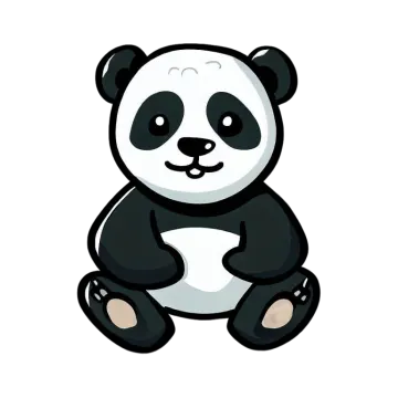 a black and white panda bear sitting on the ground