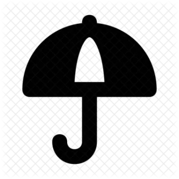 a black and white silhouette of an umbrella