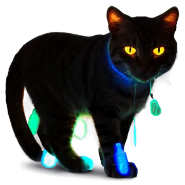 the cat is black