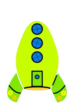 an image of a green space rocket