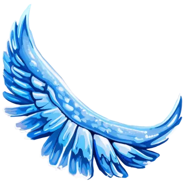 a blue wing with white spots on it
