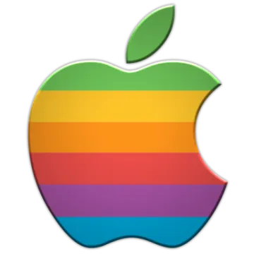 a rainbow apple logo