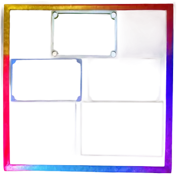 a rainbow colored binder with blank paper on it