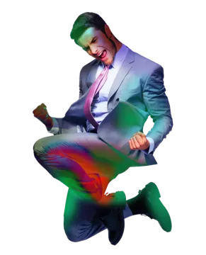 a man in a suit and tie dancing