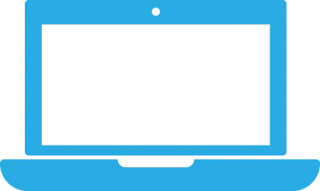 a laptop with a blank screen