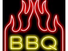 a neon sign that says bbq