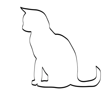 a black and white drawing of a cat
