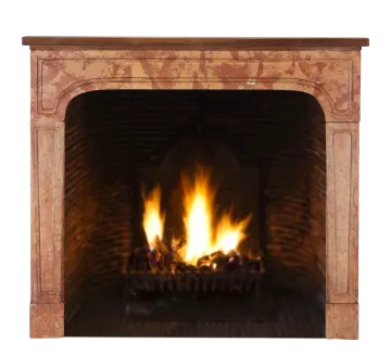 a fireplace with a fire in it