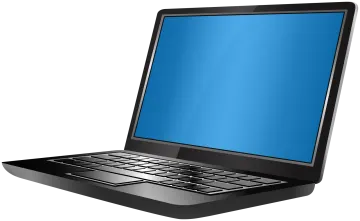 a laptop computer with a blue screen