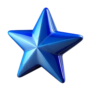 a blue star on a white background