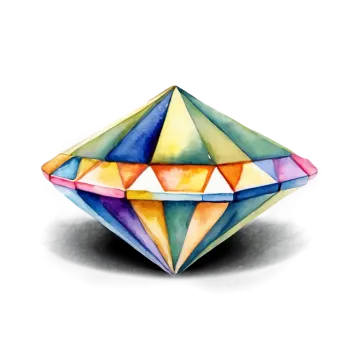 a watercolor painting of a diamond