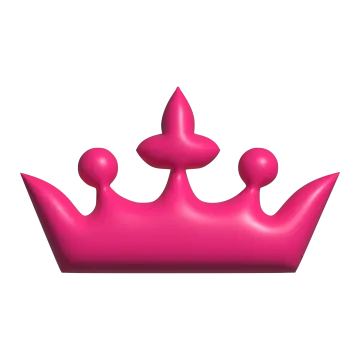 a pink crown on a white background
