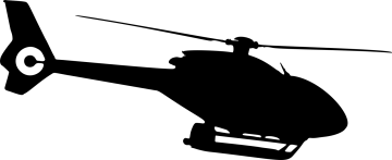 a black and white silhouette of a helicopter