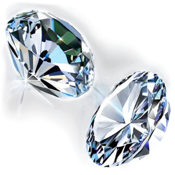 three diamonds on white background