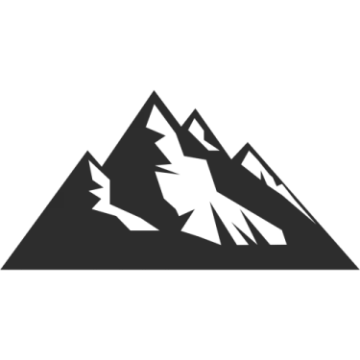 a black and white mountain logo