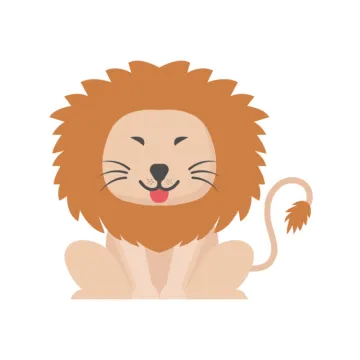 an illustration of a lion with its mouth open