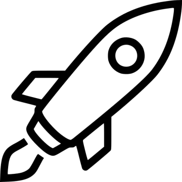a black and white image of a rocket