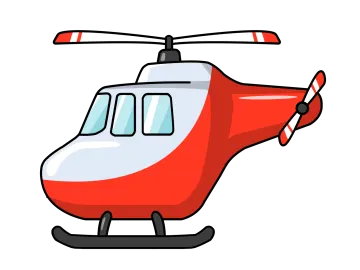 a red helicopter on a white background