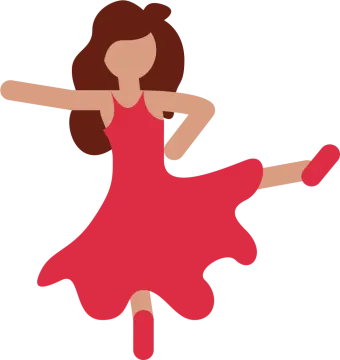 a woman in a red dress is dancing