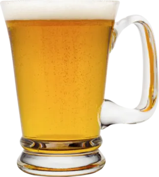 a glass of beer on a white background