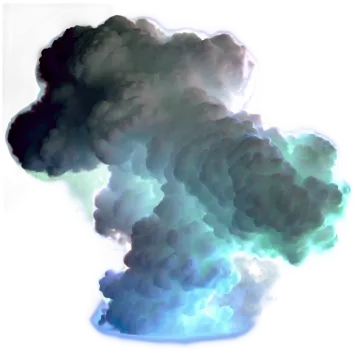 a black and blue cloud is in the air
