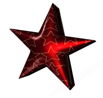 a red star with gold stars on it