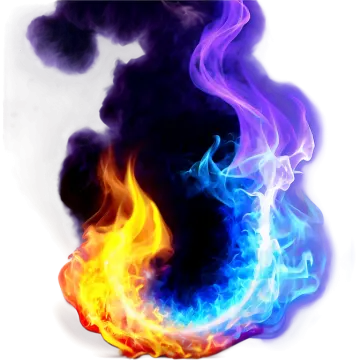 a colorful fire on a white background