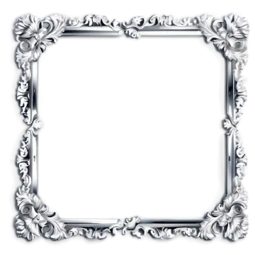 a silver frame on a white background