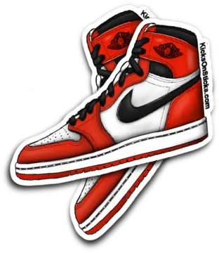a pair of red and white sneakers