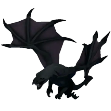 a black dragon flying through the air