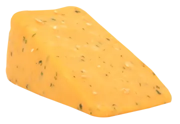 a piece of cheese on a white background