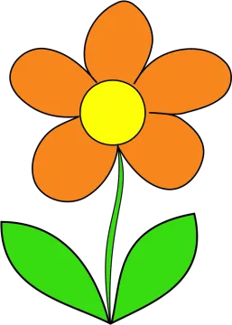 an orange flower with green leaves