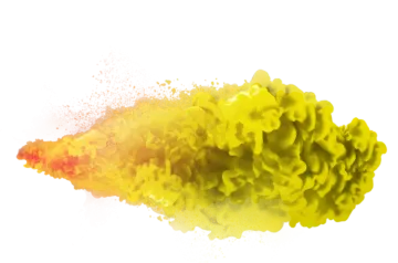 a pile of yellow and red ink