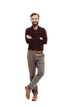a man standing with his arms crossed