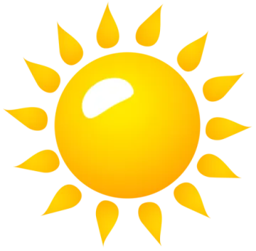 a yellow sun on a white background