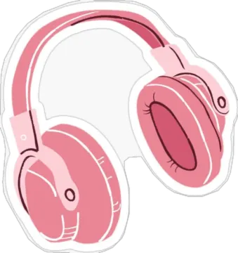 a pair of pink headphones