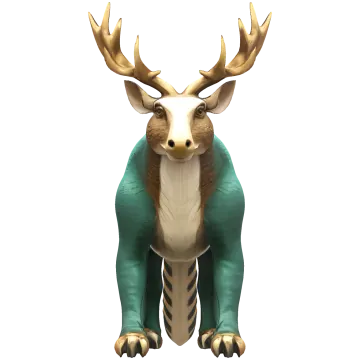 an animal with horns and a green shirt