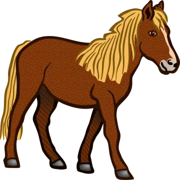 a brown horse standing on a white background