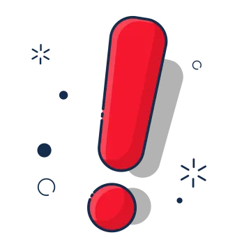a red question mark icon on a white background