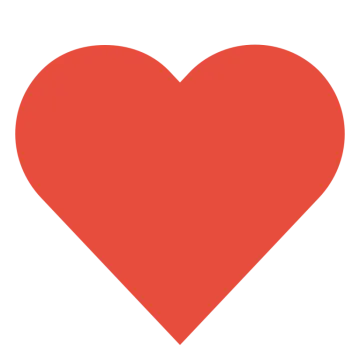 a red heart on a white background