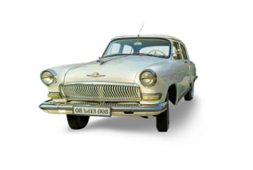 an old car on a white background