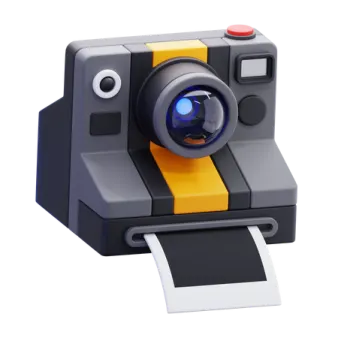 a camera with a roll of toilet paper