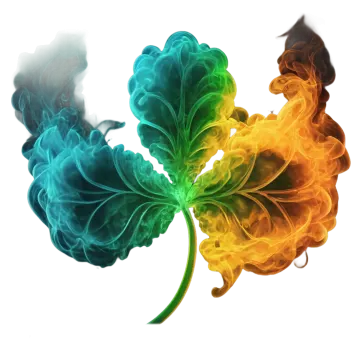 three colored smokes on a white background