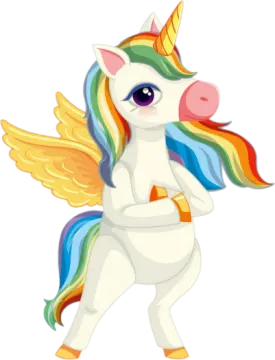 a cartoon unicorn with wings