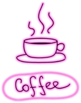 a coffee cup with the word coffee on it