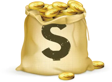 a bag full of gold coins